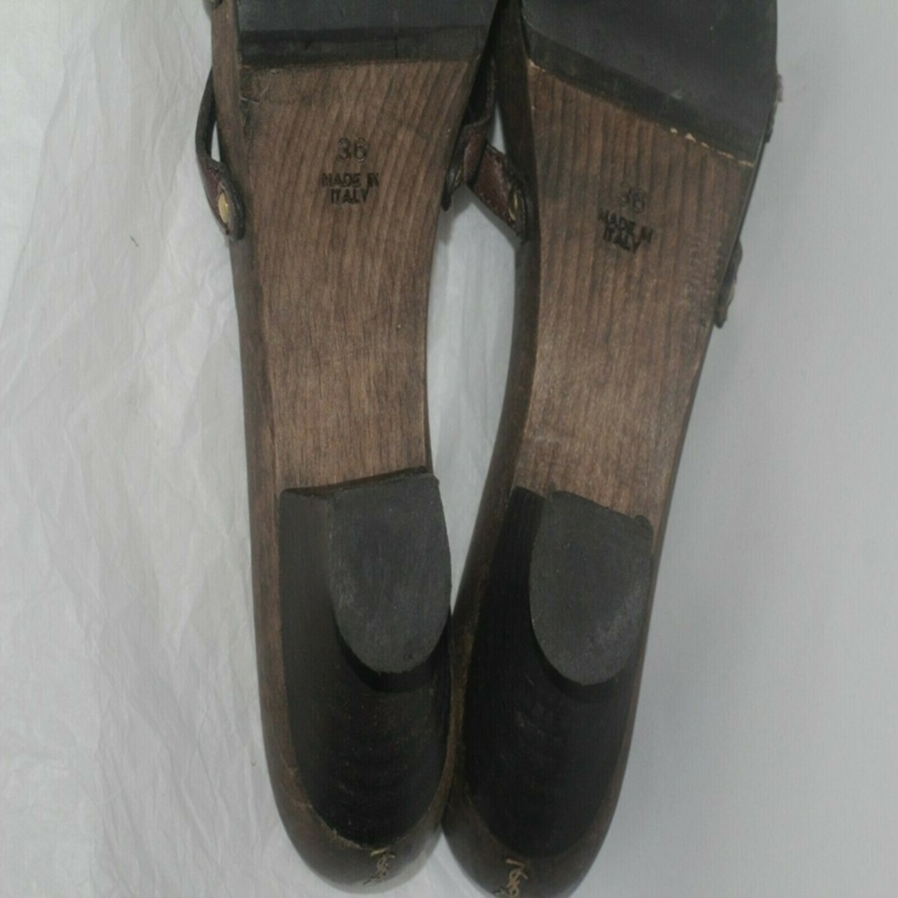 women's Yves Saint Laurent Wooden Sandals Italy 36 - Picture 8 of 8